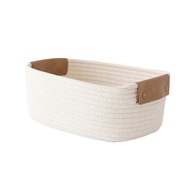 FSH พร้อมที่จับผ้าคอตตอนทอมือผ้าห่มกล่องเก็บสินค้าดีไซน์ทันสมัยตะกร้าใส่ของเชือกคอตตอนทอมือเหมาะสำหร