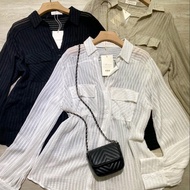 เสื้อเชิ้ตแขนยาวผ้าซีทรู Women Lady Clothing ผู้หญิง