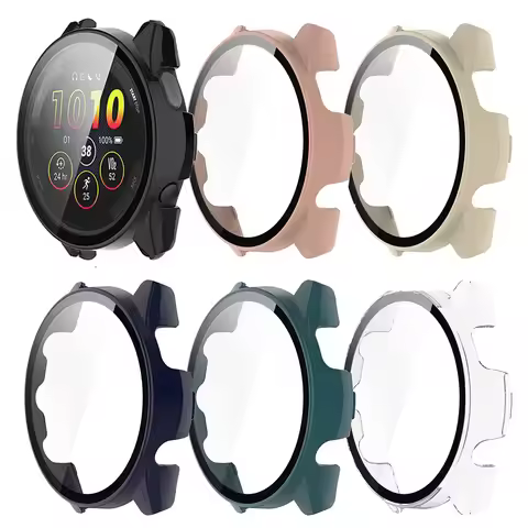 PC+Glass Case For Garmin Forerunner 255 255S 265 265S 965 Full Screen Protector Shell Cover