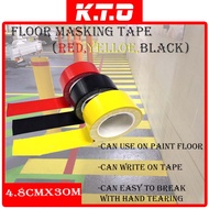 Floor Marking Tape 4.8cm X 30m 3 Size To Choose (Black, Yellow, Red)