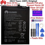 Original For Huawei Honor 8X Battery HB386589ECW 3750mAh Full Capacity for Huawei View 10 Lite Battery Replacement +Free Tools