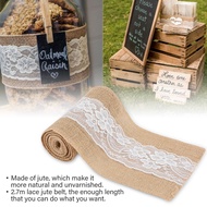 Floral Ribbon Lace Ribbons for Crafts with Burlap Hessian Jute Belt Strap Wedding Cloth Decoration 2