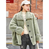 比菲力冬裝新款流行皮草外套寬松短款顆粒毛小個子外套女韓版街頭