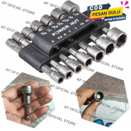Mata Bor Kunci Sok Set Komplit Power Nut Driver Bit 14 Pcs Skrup Mata Bor Hexagonal Lengkap