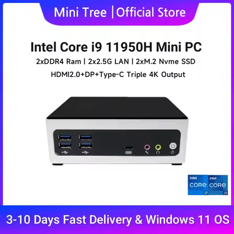 Intel NUC Mini PC Core i9 11950H i7 11600H Win10 Home Office Business Desktop Mini Computer Triple 4
