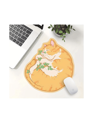 可愛的胖橘貓滑鼠墊,具有天然橡膠防滑鎖邊設計,創意小清新風格,適用於電腦和筆記本電腦,是一份偉大的假日禮物（橘貓）