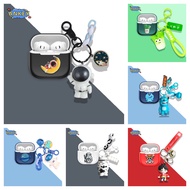 Compatible with Baseus Bass BS2 Lite Bluetooth Earphone Protective Silicone Cute Cartoon Covers Blue