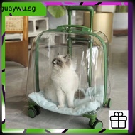 Stroller Portable Pet Large Space Pet Carrier Breathable Cat Stroller Transparent Cat Carrier Bag qw