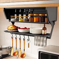 Multi-Functional Lifting Wall-Mounted Storage Rack Aluminium Under-Shelf Storage Rack 2-Tier Pull-Ou