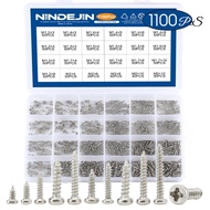 NINDEJIN 1100pcs Round Pan Head Tapping Screws Set M1.2 M1.4 M1.5 M1.7 M2 Mini Screw laptop computer