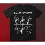 Retro Movie 6 JAHANAM Short-Sleeved Round Neck Pure Cotton T-Shirt Fashion Trendy Street Unisex TopS