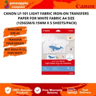 CANON LF-101 Light Fabric Iron-On Transfers paper For White Fabric A4 Size (125gsm/0.15mm x 5 Sheets