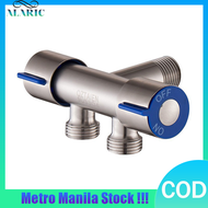 【Fast Shipping】ph Stainless Steel 304 1/2 Angle Valve One Into Two Out Three-way Control Multi-function Faucet