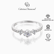 Nhẫn kim cương Moissanite 03 Carat Caterina Diamond Solitaire Pavéproposal lover DR019 - Kiểm định