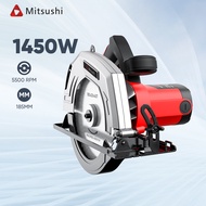 [ฟรีใบมีด 7"]Mitsushi  1450W 7-1/4"เลื่อยวงเดือน เลื่อยโต๊ะเลื่อยพลิกเครื่องตัดไม้อุตสาหกรรม Heavy Duty เลื่อยวงเดือนเลื่อยไม้เครื่องมือไฟฟ้าฟรีใบเลื่อยวงเดือน 7"