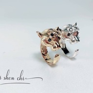 Ajahnbin Cartier Style Five Eyes Four Ears Lucky Dharma Ring {Thai Magic|T Thailand Amulet <