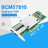 ประกัน 1 ปี สินค้าในไทย BCM57810S SFP Network Card 10gb 10g Dual Port Fiber Network Card 10Gbps Netw