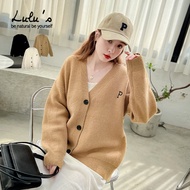 LULUS [A03210151] Y Letter P Ribbed Edge Knitted Jacket 3 Colors 1202