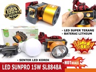 Senter Kepala SUNPRO SL 8848A SL8848A 15W LED Headlamp LED Korek Api