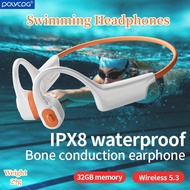 Polvcdg-H21 IPX8 2M Waterproof Swimming Headset Bone Conduction Headphones MP3 Player Hanging Ear Fi