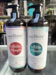 Cặp Dầu Gội Xả Mềm Mượt Biotin Collagen Label Shine 750ml x2