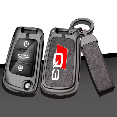 Zinc Alloy Car Key Case Cover Shell For Audi Q3 8U F3 RSQ3 Sportback 2013 2019 2021 Sline Custom LOG