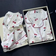 เชอร์รี่พิมพ์ 2 ชิ้นชุดนอนฤดูร้อน Faux Stain ชุดนอนแฟชั่นเสื้อผ้าสุภาพสตรีกางเกงขาสั้นและชุด Pijamas