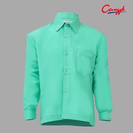 Canggih Baju Sekolah Lelaki Lengan Panjang Kolar Keras - Hijau CP021-TG