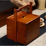HY💕 Moon Cake Wooden Box Portable Food Container Ophiocordyceps Sinensis Gift Box Real Wooden Box Sub Wooden Gift Box Ca