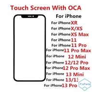 Outer Screen For iPhone XR XS Max 11 Pro 12 13 Pro Max Front Touch Panel LCD Display Glass Cover Len