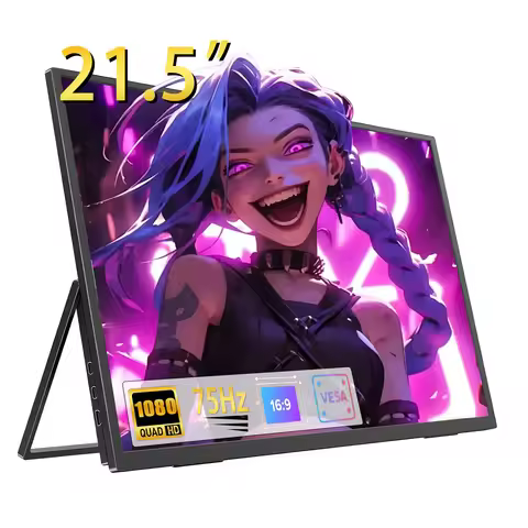 21.5" Portable Monitor Screen 75Hz 100% sRGB Gaming Travel Second Screen Laptop With Holder Stand Ty