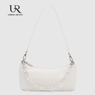 URBAN REVIVO sling bag for women white leather crossbody bag messenger bags woman handbag ladies shoulder bag 2023