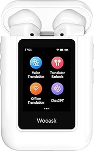 Wooask ChatGPT Translator Earbuds A8 TransBuds | AI Offline Translator with Touchscreen & Independen
