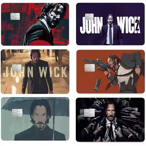 Movie John Wick 100% Hot Sale Amine Credit Debit Bank Card Bus Card Film Skin Sticker 1 Set Of 4 Pcs