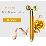 3D Face Massager Roller Electric Face Massager V Shape Vibration 24k Golden .