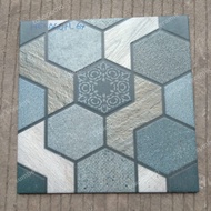 KERAMIK LANTAI 40x40 HEXAGON GREY / KASAR