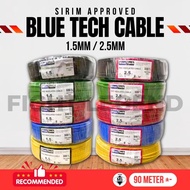 Blue Tech 1.5mm 2.5mm 4mm 100% Pure Copper PVC Insulated Cable Cable Wiring Rumah (SIRIM APPROVED)