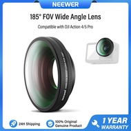 NEEWER 185° FOV Ống kính góc rộng cho DJI OSMO Action 4/5 Pro Ống kính camera FOV Boost FL-B30