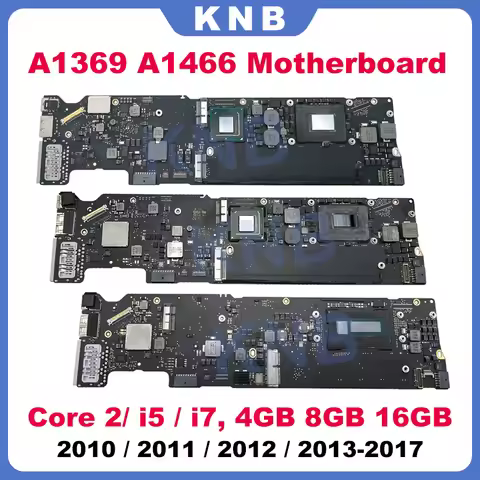 Original A1466 Motherboard For Macbook Air 13" A1369 A1466 Logic Board i5 i7 8G 16GB 2010 2011 2012 