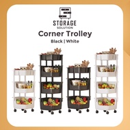 [Storage.S] Multi Functional Kitchen Corner Trolley Trolley Kitchen Rack Home Floor Trolley Seasoning Storage