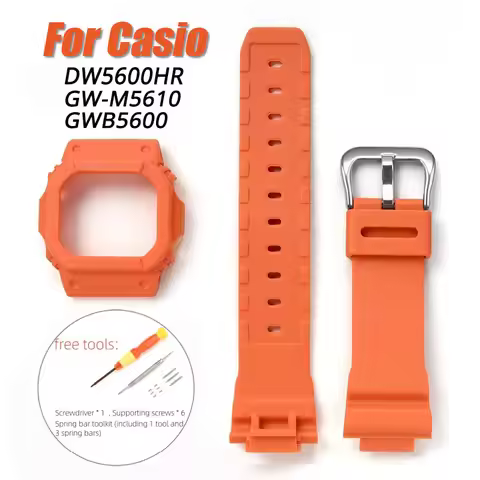 Resin Watch Strap+case for Casio G-SHOCK DW5600HR GW-M5610 GWB5600 Sport Waterproof MEN WOMEN Watchb
