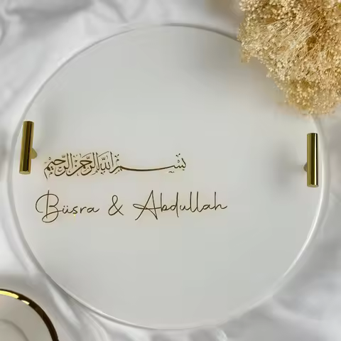 Vinyl Sticker Wedding Ring Tray Sticker Custom Name Gold Foil Personalized Engagement Tray Decor Bri
