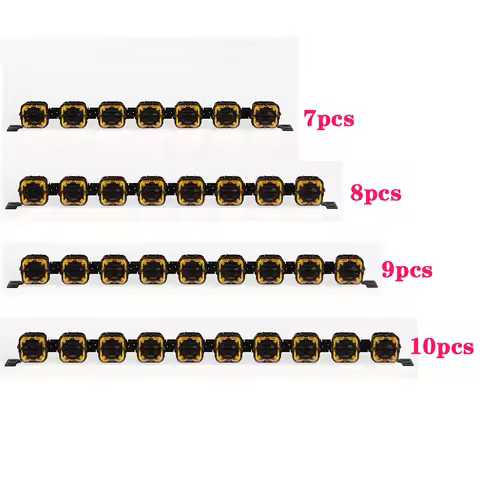 Amber Drl LED Work Light For Jeep Wrangler JK JL ATV UTV Truck 12v Spot Flood Combo Beam Running Lig