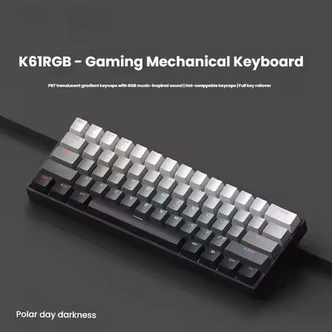 K61 USB Mini Mechanical Gaming Wired Keyboard Hot-Swappable Mechanical Keyboard Detachable Cable