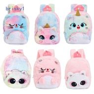 Brisky Rainbow Fluffy Unicorn Backpack Plush School Rucksack Zipper budak Beg Perempuan Bag Plush Unicorn Smiggle Bag