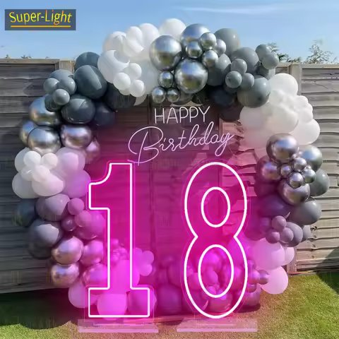 Large Numbers 100cm number 1 Neon 40 inch RGB Flashing Digital Light sweet 1 12 18 21 year old birth