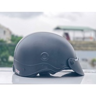 Combo Nón bảo hiểm nửa đầu Camry đen nhám gắn kính bogo