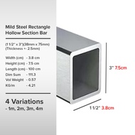 (1 1/2'' X 3'')(38mm x 75mm)(Thickness +- 2.5mm) Mild Steel Rectangle Hollow Section Bar Besi Hollow Segi Empat Tepat 长方