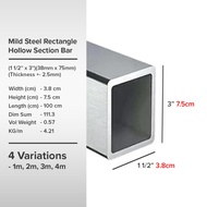 (1 1/2'' X 3'')(38mm x 75mm)(Thickness +- 2.5mm) Mild Steel Rectangle Hollow Section Bar Besi Hollow