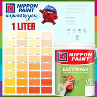 🔥 FOC FREE GIFT 🔥1L NIPPON  EASY WASH INTERIOR MATT WASHABLE PAINT /CAT DINDING DALAM TAK KILAT ( NPSG YELLOW &amp; ORANGE )